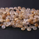 1 Strand Golden Rutile Faceted Briolettes -Heart Shape Briolettes -10mm-15mm -8 inch BR0758 - Tucson Beads