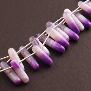 1 Long Strand Shaded Purple Chalcedony Smooth Briolettes -Fancy Shape  Briolettes - 15mmx7mm- 26mmx7mm - 8 Inches BR01361 - Tucson Beads