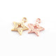 1 Pc Pave Diamond Star Charm Rose & Yellow Gold Vermeil Single Bail Pendant - Star Pendant 12mmx9mm PDC1431 - Tucson Beads