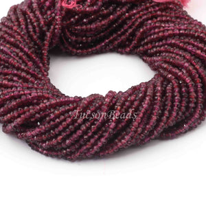 5 Strands Garnet Faceted AAA Quality Rondelles 3.5mm to 4mm 13.5 inch strand RB085 - Tucson Beads