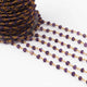 1 Feet Amethyst Rosary Style Beaded Chain 4mm Amethyst  Beads Wire Wrapped 925 Sterling Vermeil Chain SRC069 - Tucson Beads