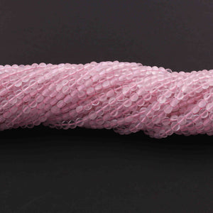 1 Strand Finest Quality Rose Quartz Faceted Coin Briolettes-  Coin Beads 4mm 12.5 Inch BR01001 - Tucson Beads