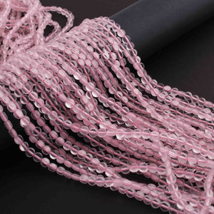 1 Strand Finest Quality Rose Quartz Faceted Coin Briolettes-  Coin Beads 4mm 12.5 Inch BR01001 - Tucson Beads