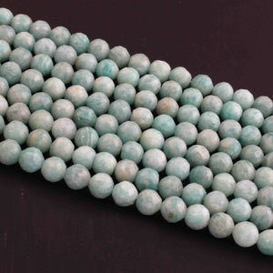 1 Strand Amazonite  , Best Quality , High Quality ,Faceted Round Balls - ,Faceted Balls Beads -7mm  10.5 Inches BR0915 - Tucson Beads