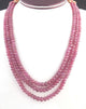 3 Strands Natural Ruby Faceted Rondelles Shape Necklace ,  Ruby Rondelles  Beads,  Stunning Elegant Necklace - SPB0005 - Tucson Beads