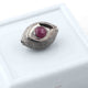 1 Pc Pave Diamond Ruby Evil Eye Bead- Evil Eye Bead-Double Sided Bead -925 Sterling Silver-20mmx14mm PDC1059 - Tucson Beads