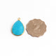 13  Pcs Blue Chalcedony  Faceted  Pear Shape 24k Gold Plated Pendant - 25mmx16mm  PC390 - Tucson Beads