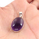 1 Pc Genuine and Amethyst Smooth Oval Pendant - 925 Sterling Silver - Gemstone Pendant  SJ114 - Tucson Beads