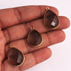 10  Pcs Smoky Quartz  Faceted  Pear Shape 24k Gold Plated Pendant - 25mmx17mm  PC393 - Tucson Beads