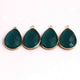 12  Pcs Emerald Hydro Faceted  Pear Shape 24k Gold Plated Pendant - 25mmx16mm  PC392 - Tucson Beads