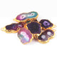 7 Pcs Multi Druzzy   Drusy Agate Slice Pendant - Electroplated Gold Druzy Pendant -34mmx27mm- 50mmx27mmDRZ344 - Tucson Beads