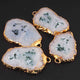 4 Pcs Shaded Gray Druzzy 24k Gold Plated Pendant  - Electroplated Gold Druzy 45mmx32mm-41mmx26mm DRZ356 - Tucson Beads