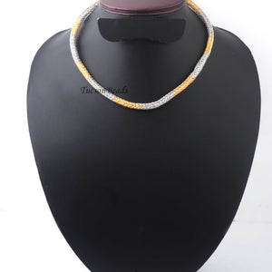 1 Pc Necklace 24k Gold & Silver Plated Mesh Chains- Silver  Plated Chains- 15 Inch OS040 - Tucson Beads