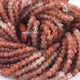4 Long Strands Shaded Brown Rutile Faceted Rondelles - Gemstone beads Rondelles - 4mm 13 inch RB462 - Tucson Beads