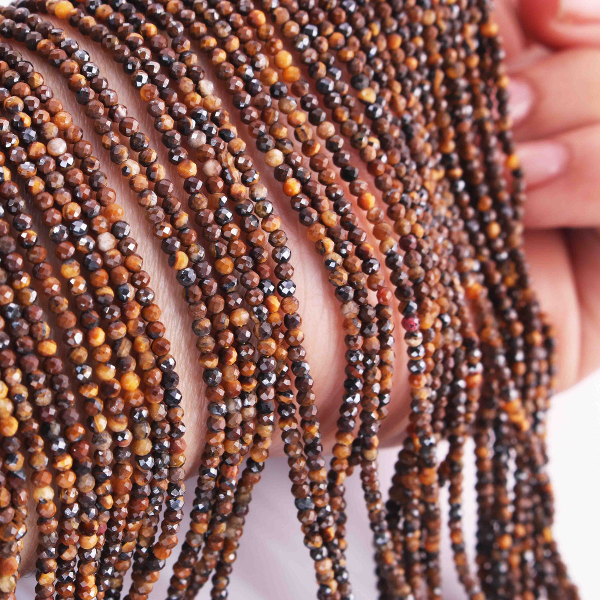 AAA Brown Tiger Eye Faceted 2mm Beads - RB197 in 2023
