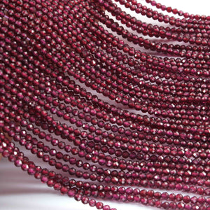 5 Long Strand Garnet Faceted Balls , Gemstone Beads , Ball Beads , Jewelry Making Supplies- 3mm -13 Inches RB513 - Tucson Beads