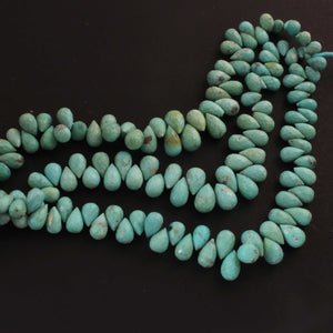 1 Strand Natural Sleeping Beauty Turquoise Faceted Big Size Tear Drop Briolettes -Arizona Turquoise Tear -7mmx4mm-10mmx7mm 8.5 Inches BR3826 - Tucson Beads