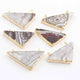 6 PCS Shaded Gray Stone Druzzy Trillion Shape double Bail Pendant -Electroplated Gold Druzy Pendant DRZ147 - Tucson Beads