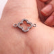 1 Pc Pave Diamond Clover Charm Connector - 925 Sterling Silver - 23mmx15mm PDC059 - Tucson Beads