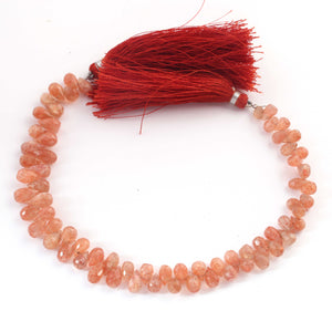 1 Strand Sunstone Tear Drop Shape faceted beads, Gemstone Beads ,  7mmX4mm-5mmx4mm -8 Inches BR03032 - Tucson Beads