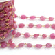 1 Feet Corrundum Ruby 6mmx5mm-10mmx6mm Oval Beaded Chain - Ovel Beads 925 Sterling Vermeil Wire Wrapped  Rosary Chain  SRC121 - Tucson Beads