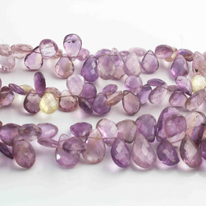 1 Strand Ametrine Faceted Briolettes -Pear Shape Briolettes 25mmx17mm-14mmx12mm 8 Inches BR01712 - Tucson Beads