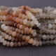 1 Strand Multi Moonstone Faceted Rondelles - Roundel Beads 9mm-10mm 7 Inches BR3859 - Tucson Beads