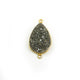 Mystic Mix Druzy Druzzy Drusy Pear Shape 24K Gold Plated Double Bail Connector PC301 - Tucson Beads