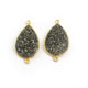 Mystic Mix Druzy Druzzy Drusy Pear Shape 24K Gold Plated Double Bail Connector PC301 - Tucson Beads