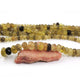 1 Strand Bio Lemon Quartz & Smoky Quartz Rondelle - Lemon Quartz Roundle 6mm-9mm 10 Inch BR4025 - Tucson Beads