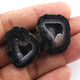 Mystic Tabasco Baby Geode With Agate Druzy - Tiny Geode Split In Half Rare Banded 25mmx20mm Matching Pair  #033 - Tucson Beads