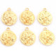 5 Pcs Designer Gold Plated Copper Round Charm Pendant - 24k Gold Plated - Copper Gold Plated Round Pendant 22mmx19mm GPC210 - Tucson Beads