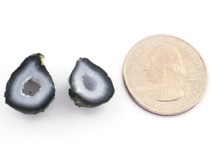 Natural Tabasco Geode Pairs -- With Sparkling Druzy Drusy Cabochon Cab Wholesale For Designer  Matching Pair  #0454 - Tucson Beads