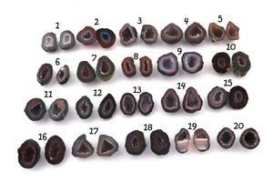 Natural Tabasco Geode Pairs -- With Sparkling Druzy Drusy Cabochon Cab Wholesale For Designer  Matching Pair  #046 - Tucson Beads