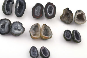 Natural Tabasco Geode Pairs -- With Sparkling Druzy Drusy Cabochon Cab Wholesale For Designer  Matching Pair #031 - Tucson Beads