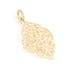 1 PC Antique Finish Pave Diamond Designer Leaf Pendant - Yellow Gold Vermeil - Diamond Pendant 50mmx33mm PD1976