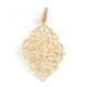 1 PC Antique Finish Pave Diamond Designer Leaf Pendant - Yellow Gold Vermeil - Diamond Pendant 50mmx33mm PD1976 - Tucson Beads