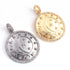 1 PC Antique Finish Pave Diamond Designer Round Pendant - 925 Sterling Silver- Yellow Gold -Diamond Pendant 36mmx31mm PD1979