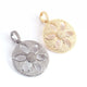 1 Pc Pave Diamond Designer Flower Pendant - 925 Sterling Silver- Vermeil - Round Pendant 33mmx27mm PD1682 - Tucson Beads