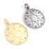 1 PC Antique Finish Pave Diamond Designer Round Pendant - 925 Sterling Silver- Yellow Gold -Diamond Pendant 36mmx31mm PD1978