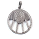 1 Pc Antique Finish Pave Diamond Designer Round Pendant -925 Sterling Silver -Necklace Pendant 40mmx33mm PD1548 - Tucson Beads
