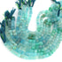 1 Strand  Shaded Aqua Chalecdony Faceted Cube Beads, 3D Box, Square, Dice Briolettes  - 7mm- 7.5 Inches BR03952