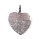1 Pc Antique Finish Pave Diamond Heart Pendant - 925 Sterling Silver- Love Necklace Pendant 37mmx34mm PD1523 - Tucson Beads