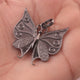 1 Pc Antique Finish Pave Diamond Butterfly Pendant - 925 Sterling Silver -Diamond Pendant 38mmx36mm PD1519 - Tucson Beads