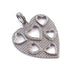 1 Pc Antique Finish Pave Diamond Heart Pendant - 925 Sterling Silver- Love Necklace Pendant 36mmx35mm PD1541