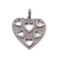 1 Pc Antique Finish Pave Diamond Heart Pendant - 925 Sterling Silver- Love Necklace Pendant 36mmx35mm PD1541 - Tucson Beads