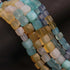 1 Strand  Mix Stone Faceted Cube Beads, 3D Box, Square, Dice Briolettes  - 7mm- 8 Inches BR03953