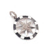 1 PC Antique Finish Pave Diamond Designer Round With Star Bakelite Pendant -925 Sterling Silver - Diamond Pendant 34mmx29mm PD1726