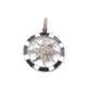 1 PC Antique Finish Pave Diamond Designer Round With Star Bakelite Pendant -925 Sterling Silver - Diamond Pendant 34mmx29mm PD1726 - Tucson Beads