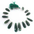 1 Strand Green Nugget Faceted Briolettes - Pear Shape Briolettes - 23mmx10mm-37mmx12mm 9.5 Inches BR01988